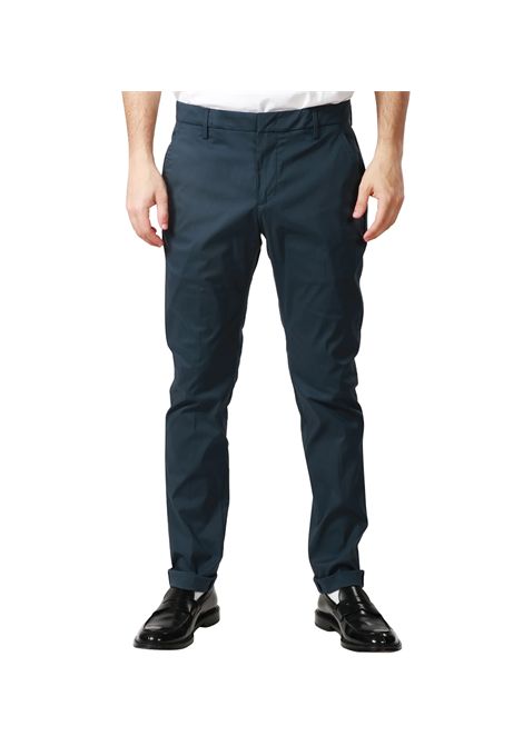 Pantalone Dondup Gaubert uomo UP235PS0020 002 Blu slim chino tasche filetto logo DONDUP | Pantaloni | UP235PS0020 002894